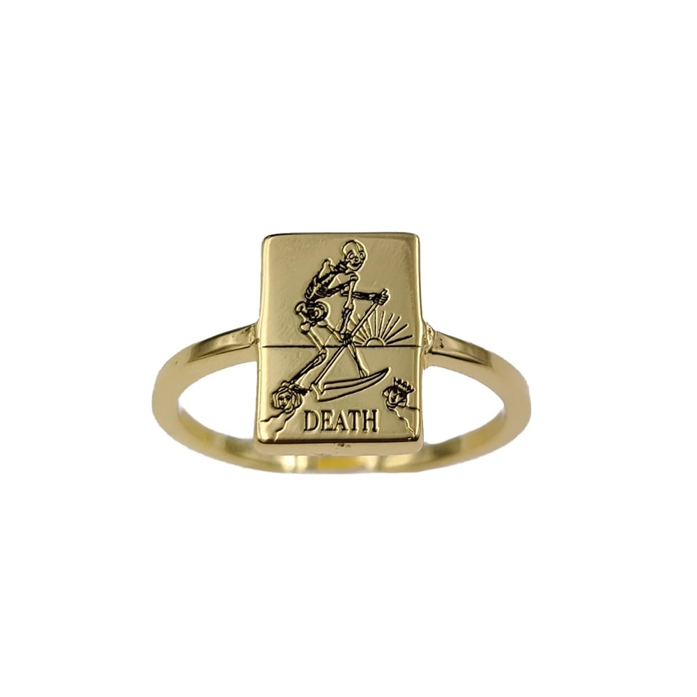 Death tarot card ring gold size 7 verameat